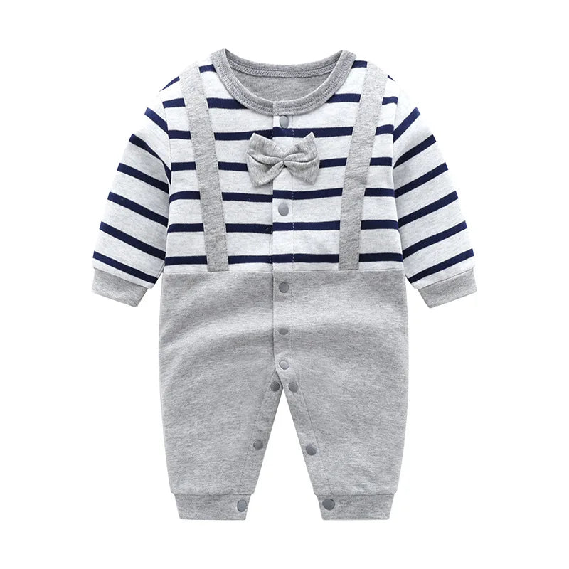Bow-Tie Tuxedo Romper for Baby Boys