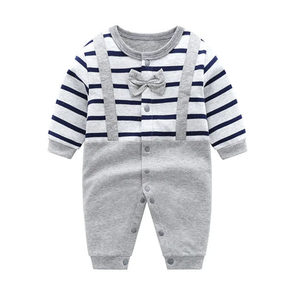 Bow-Tie Tuxedo Romper for Baby Boys