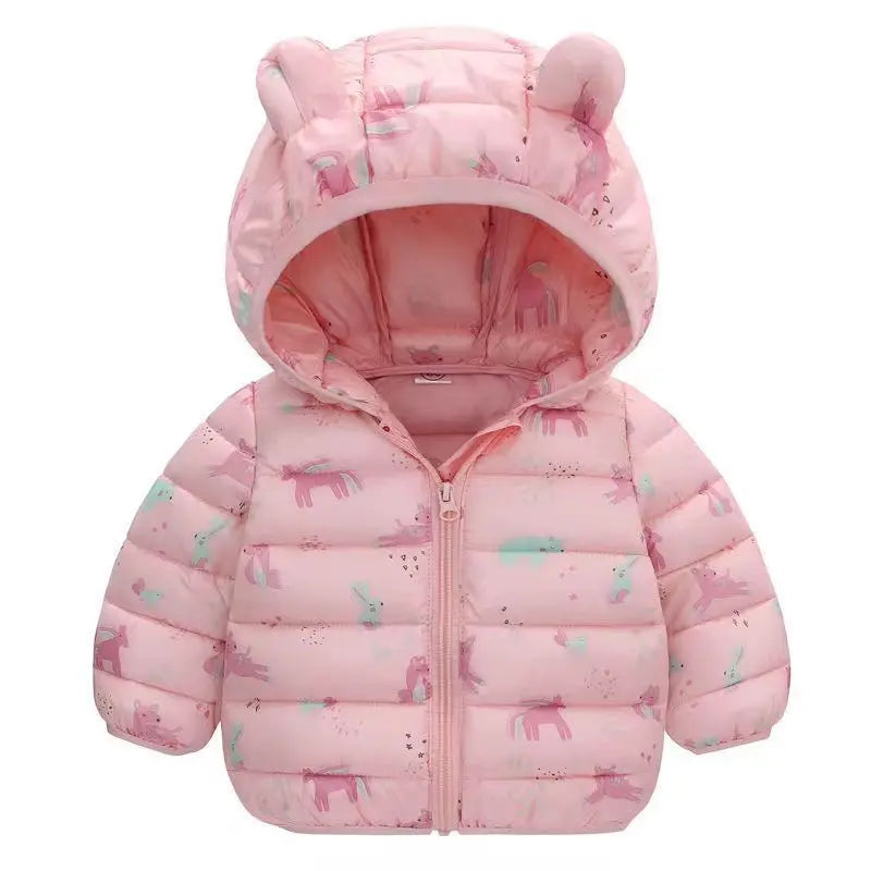 Hooded Winter Puffer Coat for Kids – Warm, Wind-Resistant Long Jacket