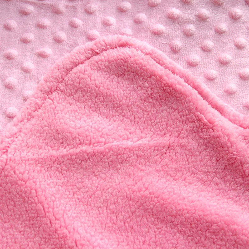 Raised Dot Plush Baby Blanket with Sherpa Fleece Backing