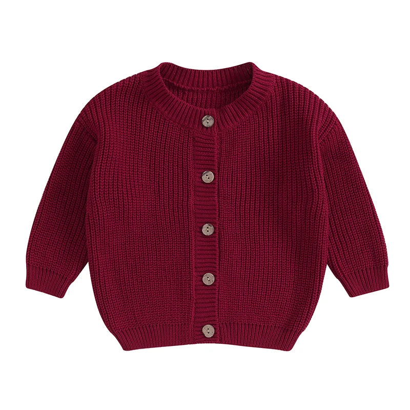 Button-Front Chunky Knit Cardigan for Girls