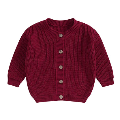 Button-Front Chunky Knit Cardigan for Girls