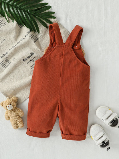 Textured Teddy Bear Overall Romper for Babies & Toddlers