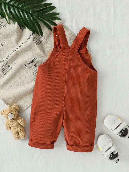 Textured Teddy Bear Overall Romper for Babies & Toddlers