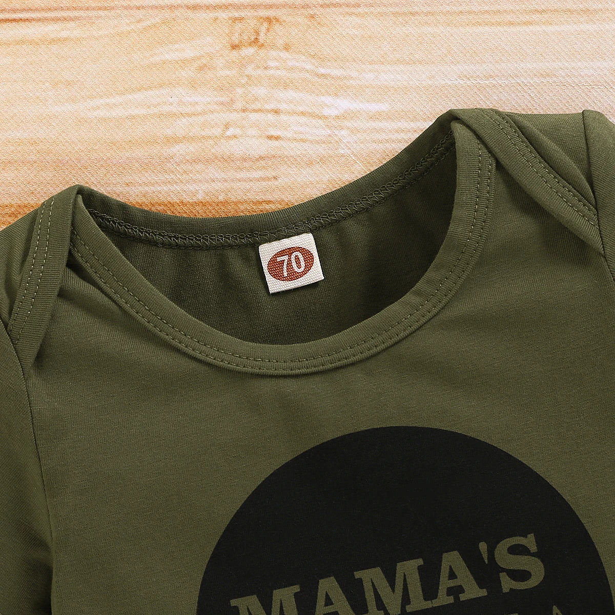 Camo “Mama’s Boy” Bodysuit, Joggers & Hat Set