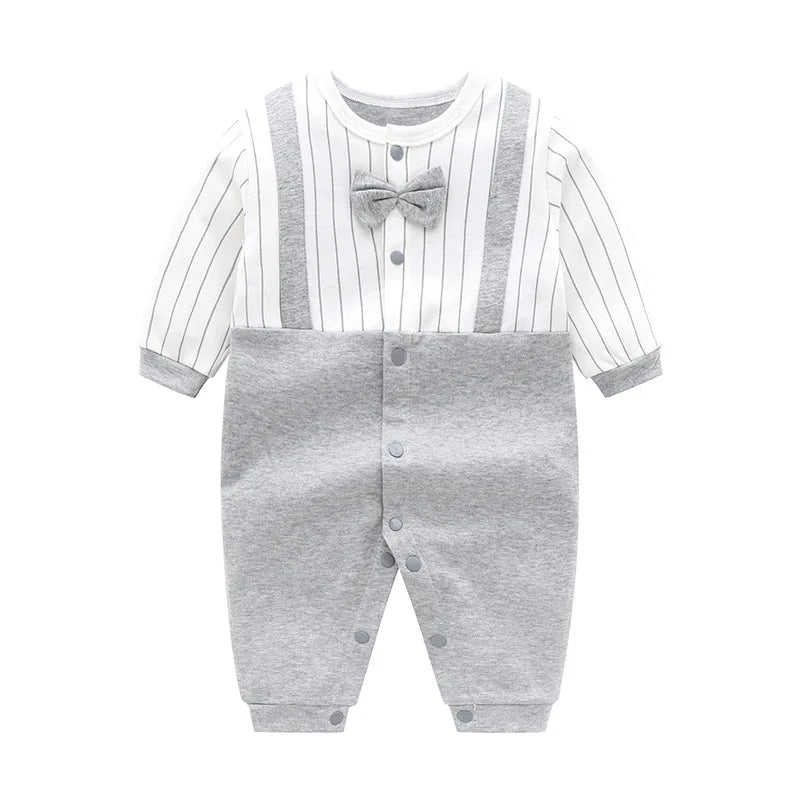 Bow-Tie Tuxedo Romper for Baby Boys