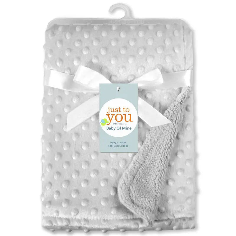 Raised Dot Plush Baby Blanket with Sherpa Fleece Backing