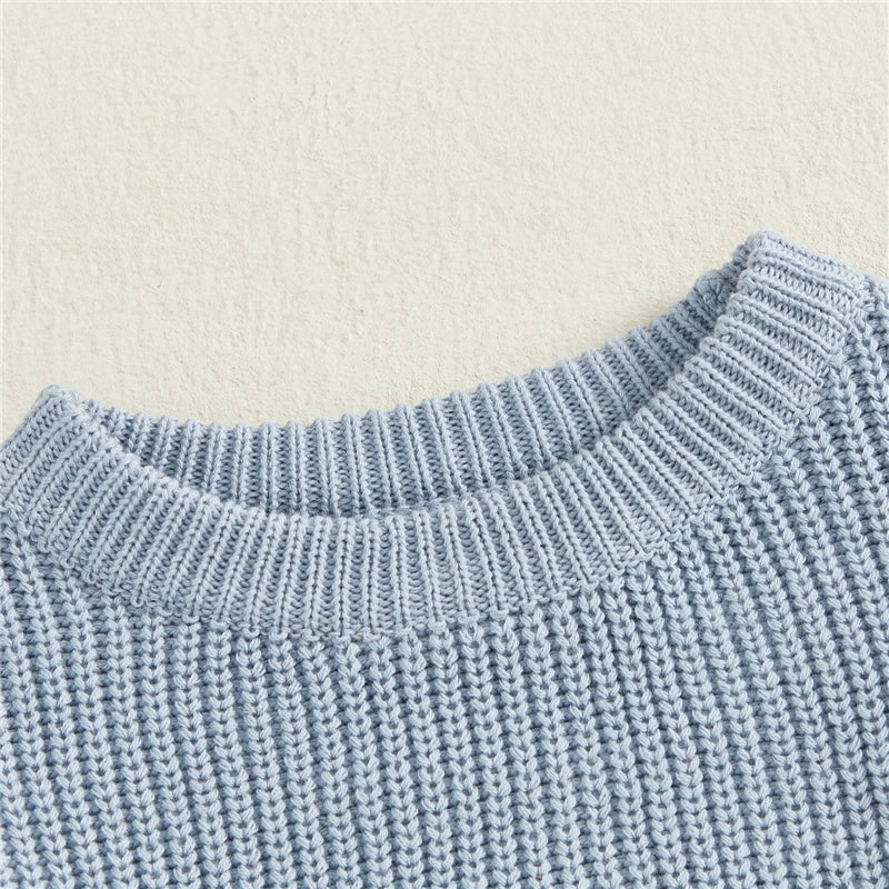 Classic Knit Baby Sweater – Soft Cotton Crewneck Pullover (0–5 Years)