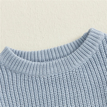 Classic Knit Baby Sweater – Soft Cotton Crewneck Pullover (0–5 Years)