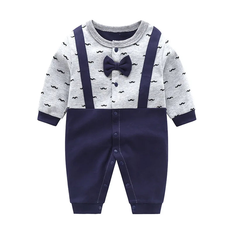Bow-Tie Tuxedo Romper for Baby Boys