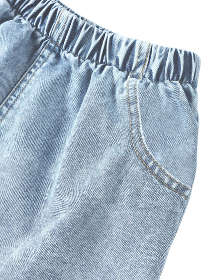 Good Vibes Daisy Denim Jacket & Skirt Set for Girls
