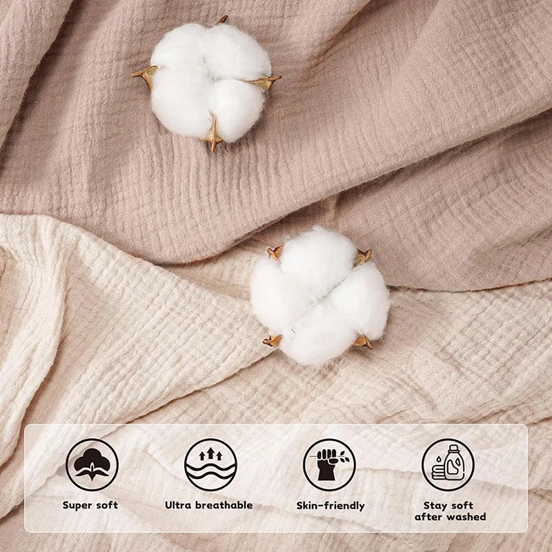 Soft Cotton Muslin Baby Pillowcase with Envelope Closure