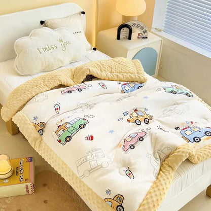 Dinosaur Print Minky Reversible Kids Blanket