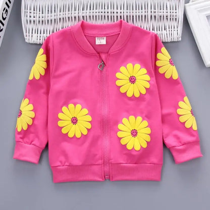 Smiley Daisy 3-Piece Jacket, Tee & Jogger Set for Girls