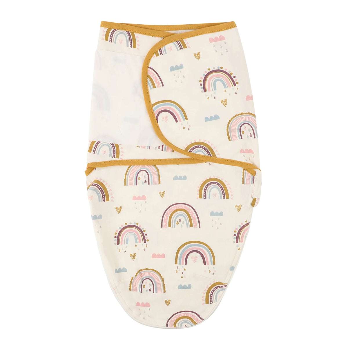 Cartoon Print Cotton Baby Swaddle Wrap with Adjustable Velcro & Zipper
