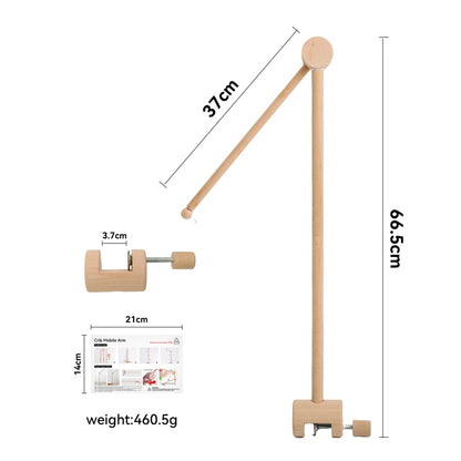 360° Rotating Wooden Crib Mobile Arm & Holder