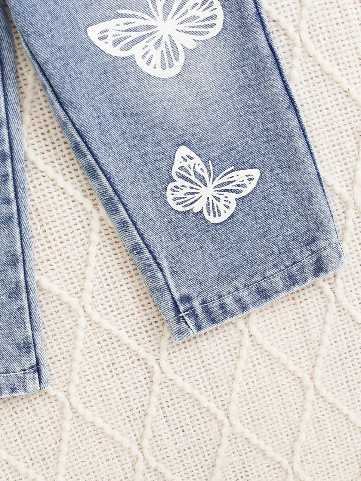 Butterfly Flight Girls’ Denim Vest & Pants 3-Piece Set