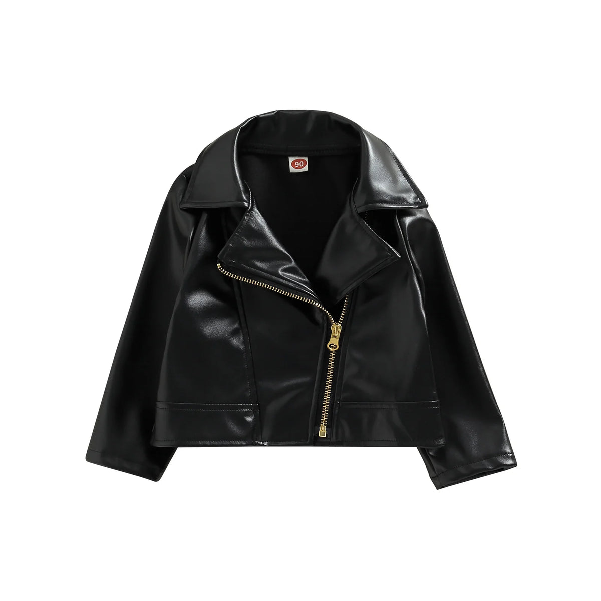 Classic Moto Kids’ Faux Leather Jacket with Gold-Tone Zip