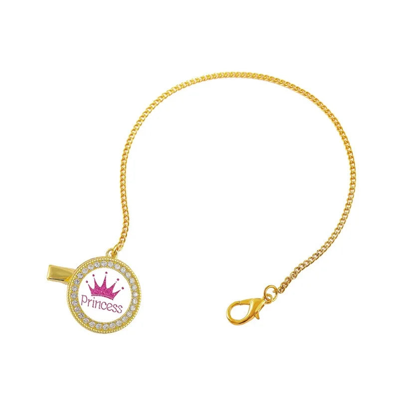 Royal Crown Rhinestone Pacifier & Clip Set for Babies