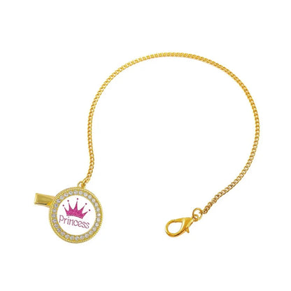 Royal Crown Rhinestone Pacifier & Clip Set for Babies