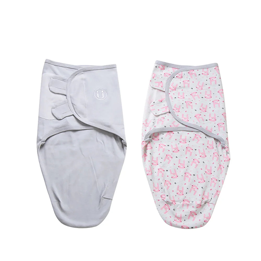 2-Piece Cotton Baby Swaddle Set with Animal & Nature Prints