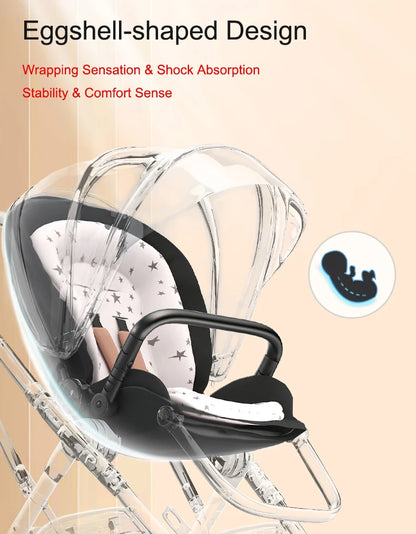 High Landscape Convertible Stroller with Reversible Seat – All-Terrain Wheels & 3-Position Recline