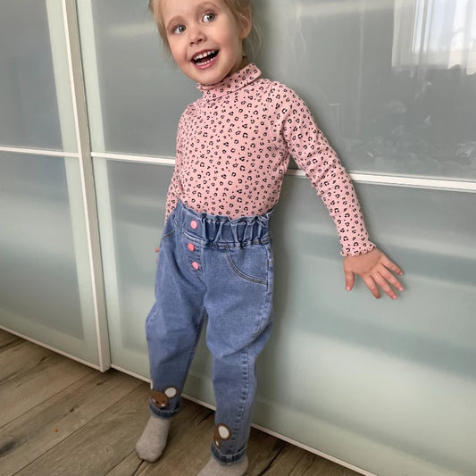Playful Print Straight-Leg Jeans for Girls