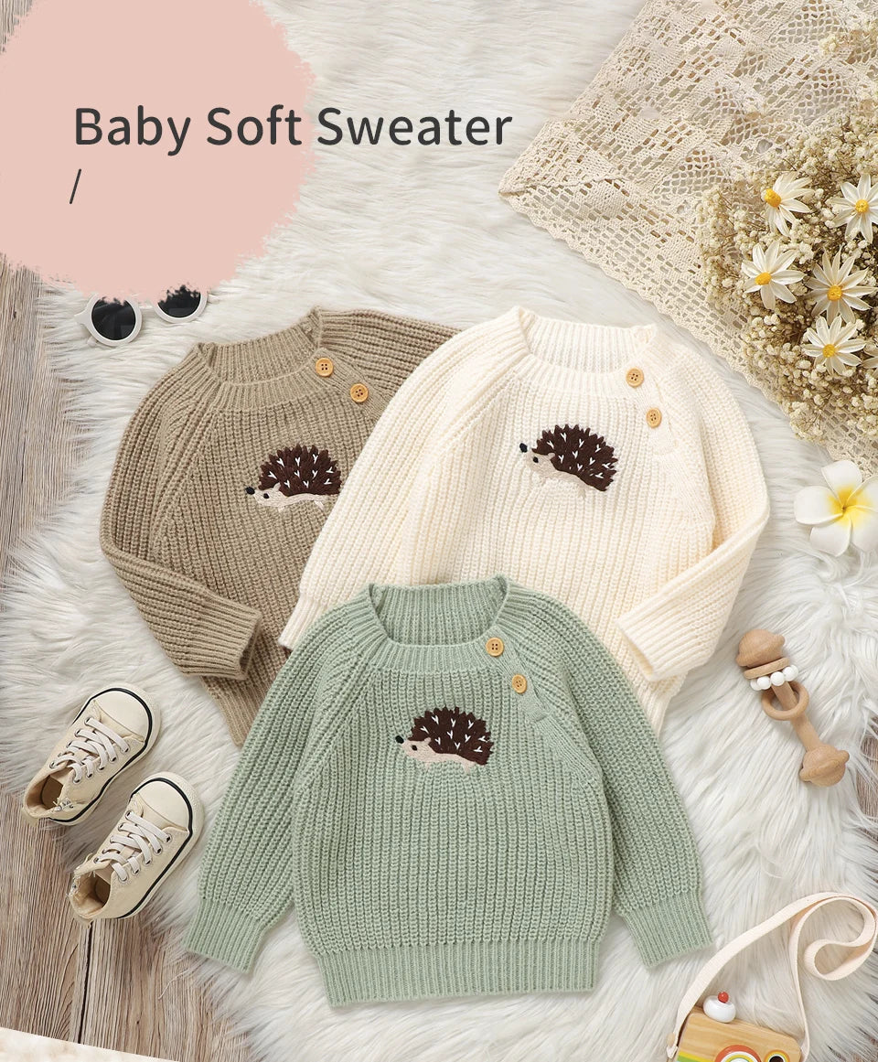 Cable-Knit Baby & Toddler Sweater – Soft Winter Pullover with Crew Neck (6 Months–3 Years)