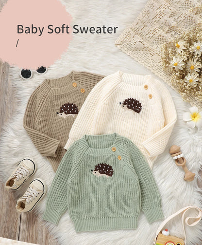 Cable-Knit Baby & Toddler Sweater – Soft Winter Pullover with Crew Neck (6 Months–3 Years)