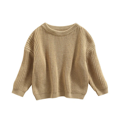 Classic Crewneck Cotton-Blend Knit Sweater for Babies & Kids