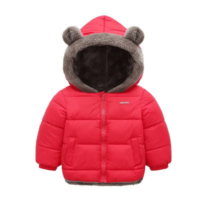 Bear-Ear Plush-Lined Kids’ Puffer Jacket