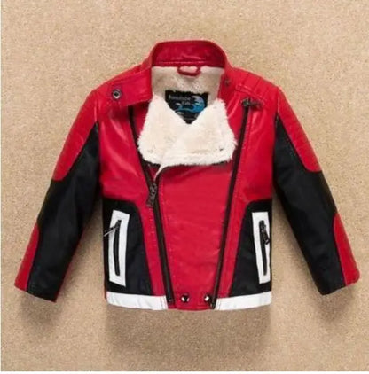 Colorblock Moto Boys’ Faux Leather Jacket