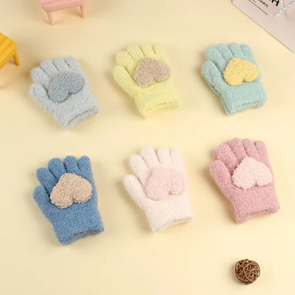 Soft Cartoon Winter Gloves for Toddlers (Ages 1–3)