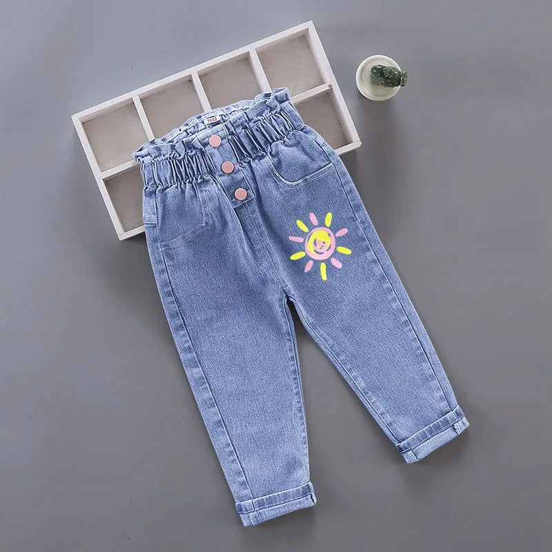 Playful Print Straight-Leg Jeans for Girls