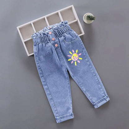Playful Print Straight-Leg Jeans for Girls