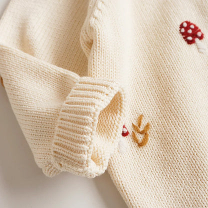 Baby & Toddler Girls Cotton Knit Cardigan (2–6 Years) – Button-Front Sweater with Duck Embroidery