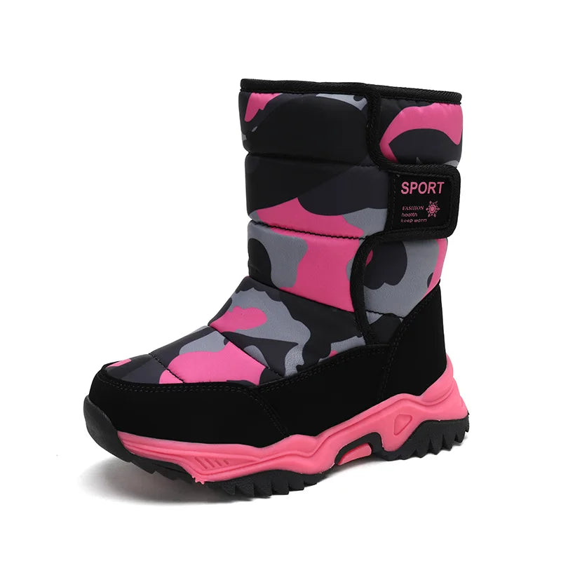 Waterproof Snow Boots for Kids – Plush-Lined Winter Boots with Non-Slip Sole (Toddlers & Youth)