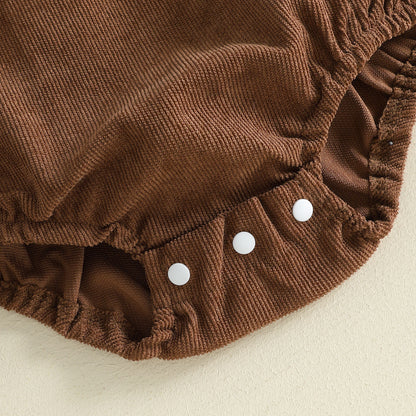 Wild One First Birthday Corduroy Overall Romper