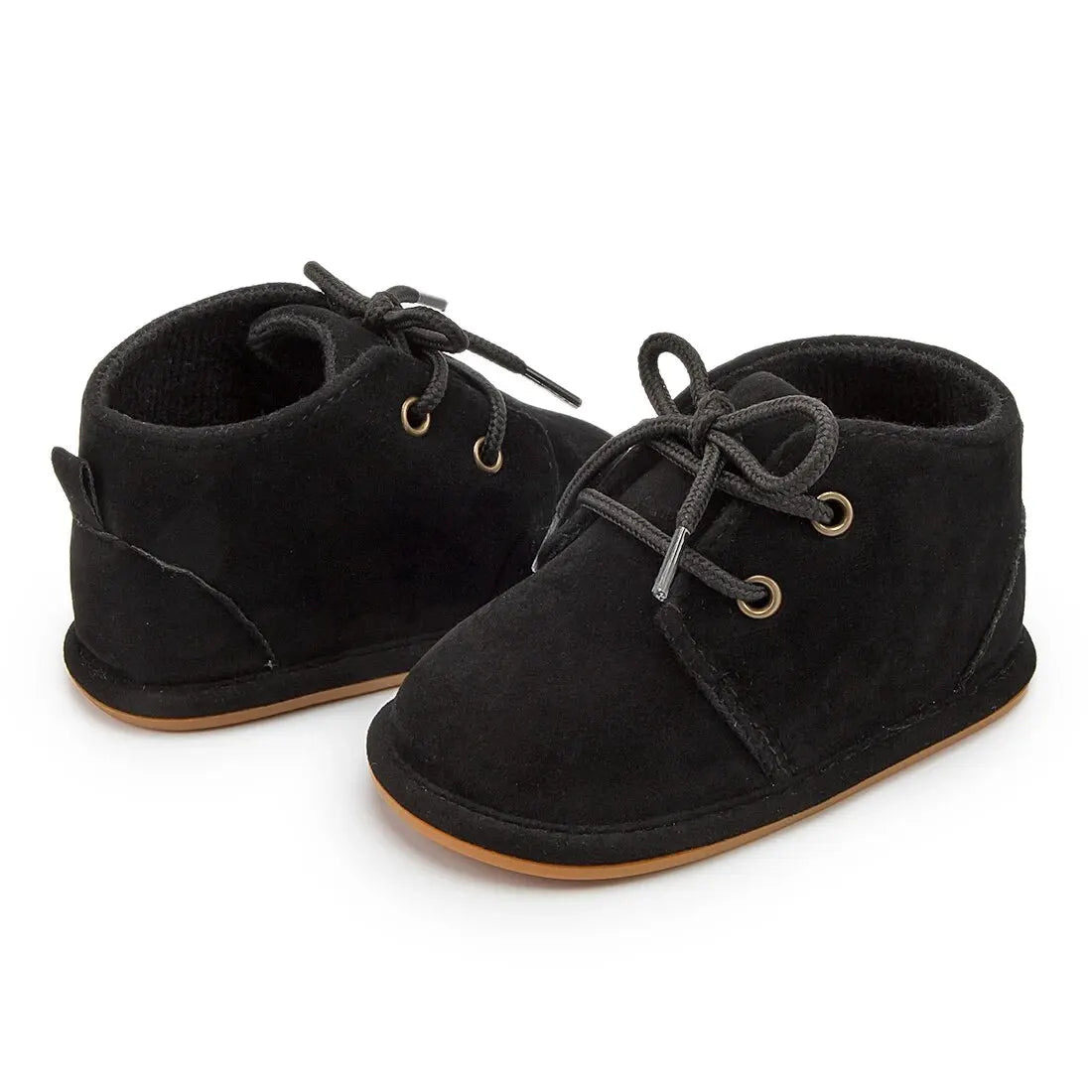 Suede-Look Lace-Up Baby Ankle Boots