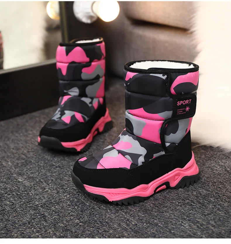 Waterproof Snow Boots for Kids – Plush-Lined Winter Boots with Non-Slip Sole (Toddlers & Youth)