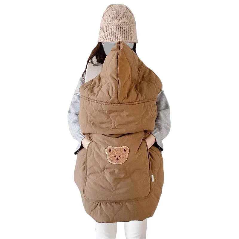 Cozy Hooded Baby Stroller Blanket & Carrier Cover – Quilted Swaddle Wrap for Newborns (Autumn–Winter)