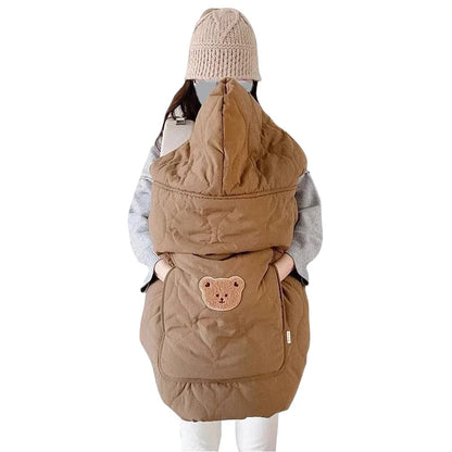 Cozy Hooded Baby Stroller Blanket & Carrier Cover – Quilted Swaddle Wrap for Newborns (Autumn–Winter)