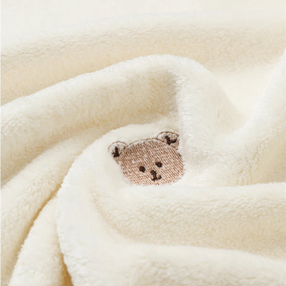 Embroidered Polar Fleece Baby Blanket with Tiny Motifs