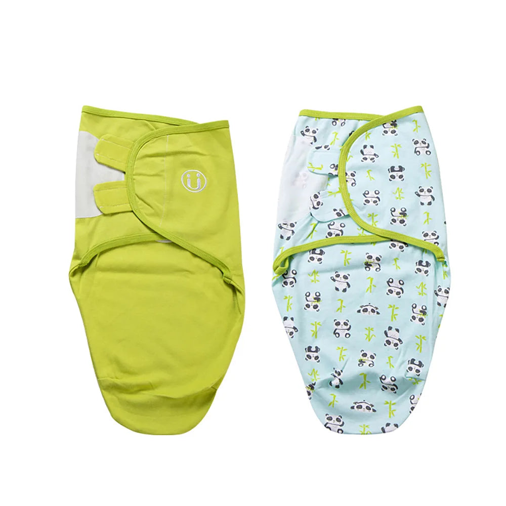 2-Piece Cotton Baby Swaddle Set with Animal & Nature Prints