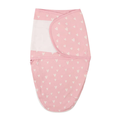 Cartoon Print Cotton Baby Swaddle Wrap with Adjustable Velcro & Zipper