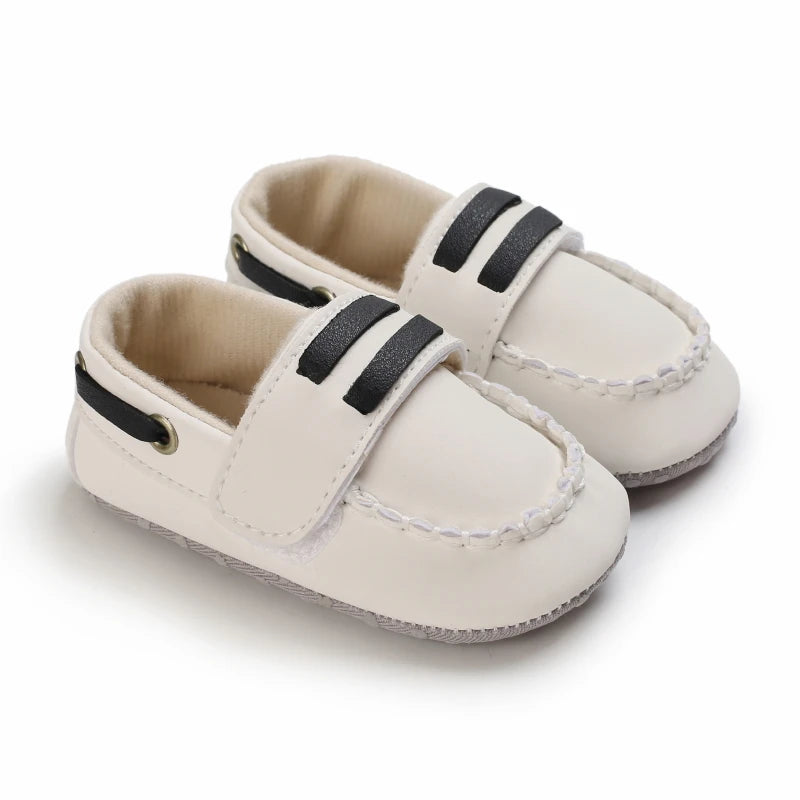 Contrast-Stitch Baby Loafers & Canvas Sneakers with Soft Soles