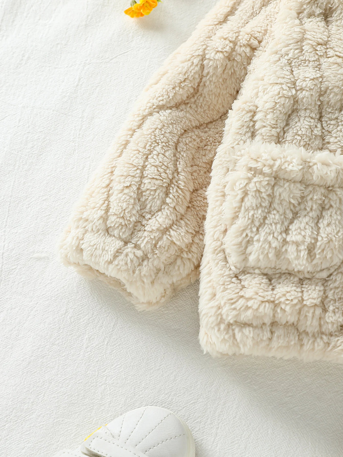 Plush Cable-Texture Jacket & Pants Set for Babies