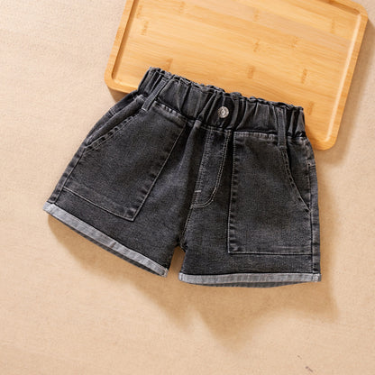 Daisy Patch Pocket Denim Shorts for Girls