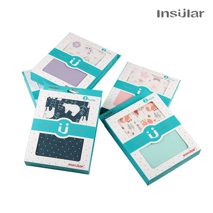 2-Piece Cotton Baby Swaddle Set with Animal & Nature Prints