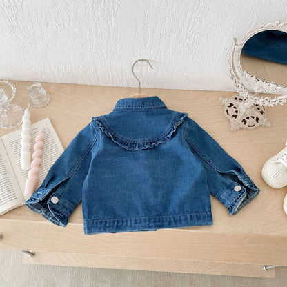 Baby Girls Ruffle Denim Jacket – Sweet Princess Style (1–6 Years)